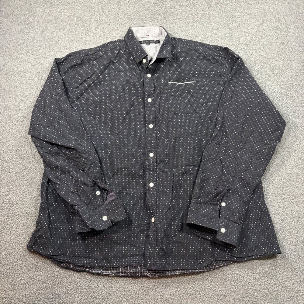 Impatient Wolves Button Down Mens XXL Black 8BW1054WW Cross Print Shirt